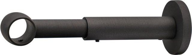 Mydeco Gardinenstangen-Halterung Noble 1-läufig ausziehbar aus Eisen in Silber/Schwarz mit Ø 2 cm Absatz - Bild 1
