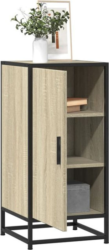 Vidaxl Sideboard im Industrial Design aus Holzwerkstoff und Metall, Sonoma-Eiche Natur/Braun, B/T/H: 35,5 x 35 x 76 cm - Bild 1