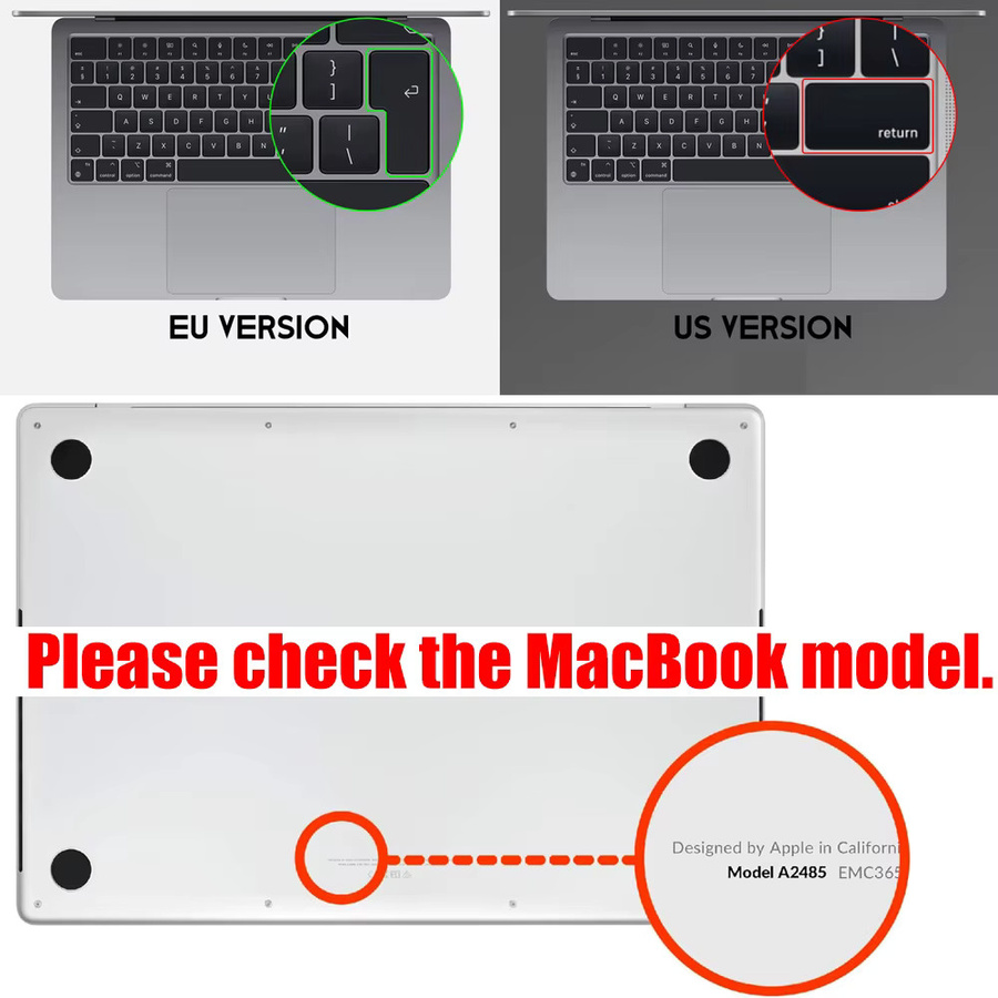 SDYIGOE Ultradünne TPU-Tastaturabdeckung für Apple Laptop Pro und Air, Farbe: transparent - Bild 4