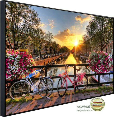 papermoon Infrarotheizung EcoHeat Amsterdam Sonnenaufgang mit App-Steuerung und Überhitzungsschutz, bunt, Matt-Effekt - Bild 1
