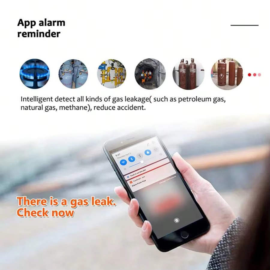 eMastiff 2,4G WiFi Gasalarm-Sensor in Weiß für brennbare Gase mit Tuya und Smart Life App Unterstützung - Bild 5
