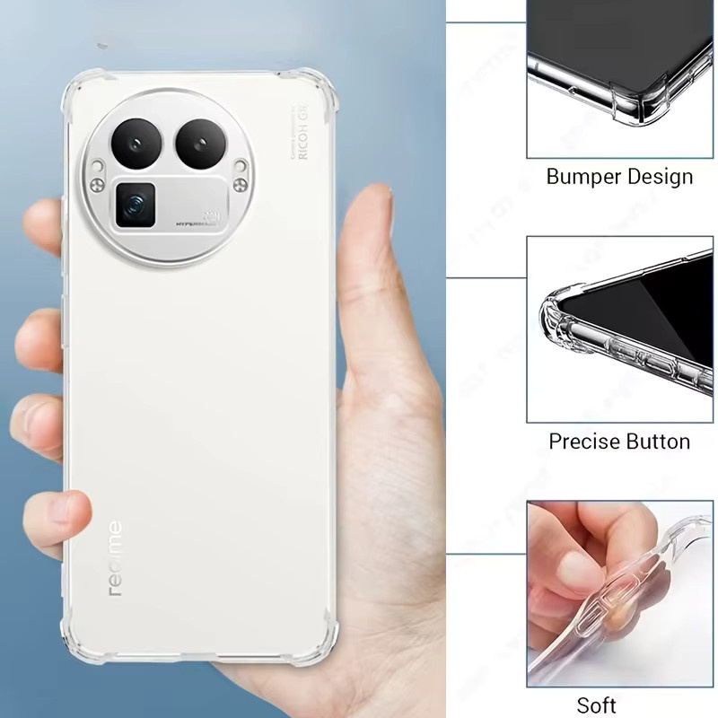 EUCAGR Airbag Schutzhülle aus transparentem TPU Silikon für Oppo Realme GT8 Pro - Bild 2