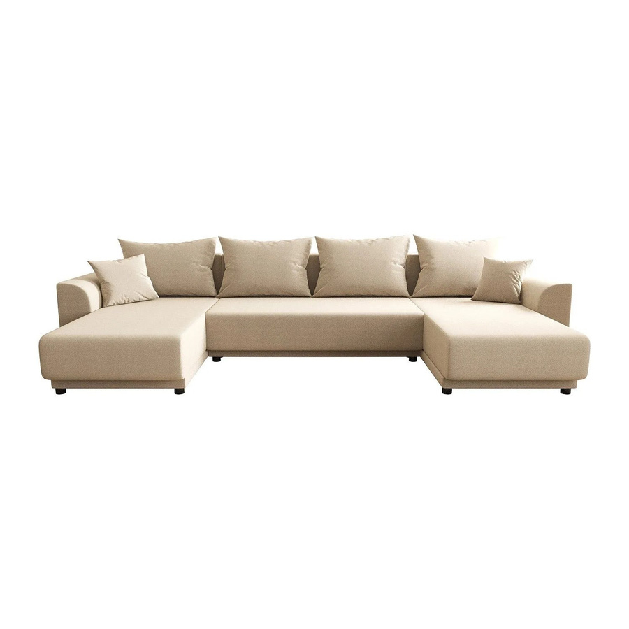 Schlafsofa Nessaro von Vente-unique in Beige mit Stoffbezug und Schlaffunktion - Bild 2