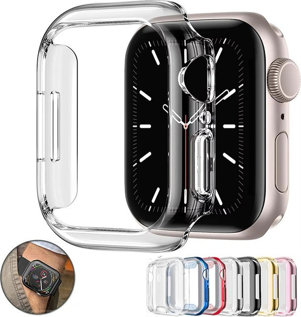 Mrgabwte Transparente TPU-Displayschutzhülle für Apple Watch und iWatch Ultra 9 8 7 6 (49 mm, 45 mm, 44 mm, 42 mm, 41 mm, 40 mm, 38 mm) - Bild 1