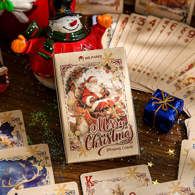 Mr. Paper Weihnachts-Cover-Pokerkarten, weiß, 55 Stück/Box - Bild 1