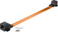 goobay Fensterdurchführung Ultra-Slim RJ45 Ethernet LAN Kabel in Schwarz und Orange - Bild 1