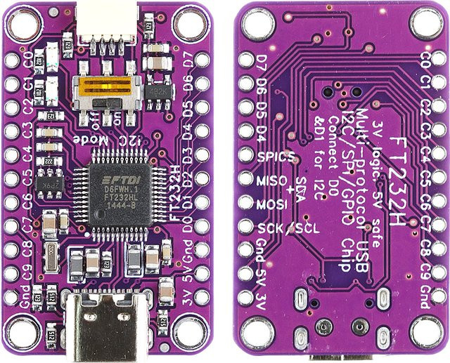 UICPAL FT232H Multifunktionsmodul USB 2.0 Hochgeschwindigkeit 480Mb/s mit JTAG UART FIFO SPI I2C in Violett - Bild 1