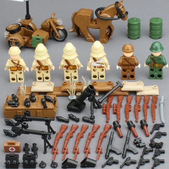 MOTHER AND BABY TOYS GUANGDONG Medizinischer Soldat Militärwaffe Baustein-Montage - Bild 1