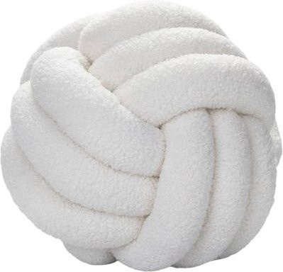 NOHS Kugel-Sofakissen aus Lammsamt, handgewebtes Dekokissen in Beige, Durchmesser: 22 cm - Bild 1