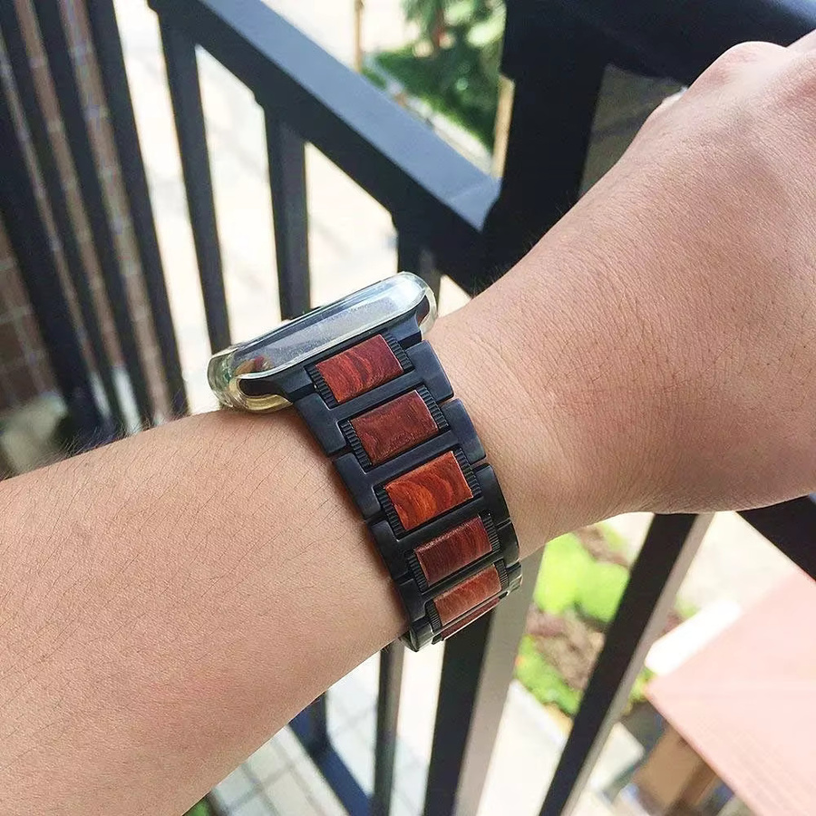 Gliederarmband Holz, Rot, Unisex - Bild 4