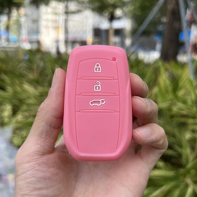 Silikon Autoschlüsselhülle Abdeckung in Pink für Toyota Land Cruiser 200 300 Prado Crown TLK 200 Yaris Cross Hilux Innova Fortuner Camry 55 Schlüssel - Bild 1