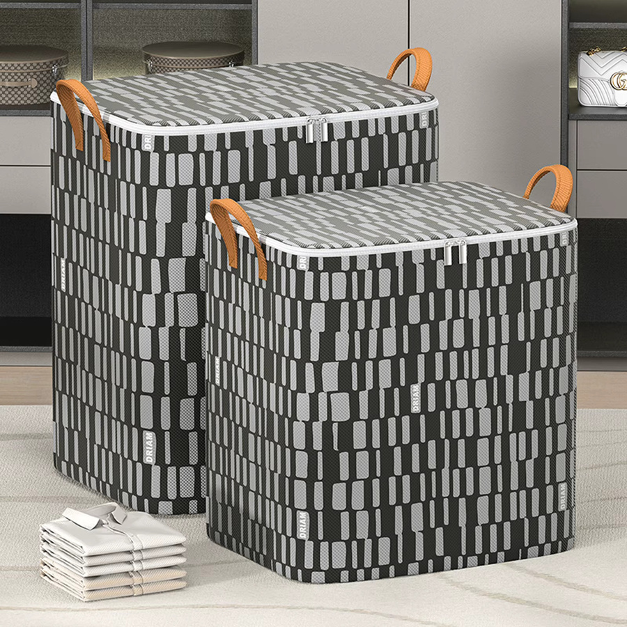 Faltbare und staubdichte Quilt-Aufbewahrungstasche mit großer Kapazität für Kleidung und Spielzeug, Schwarz - Bild 4