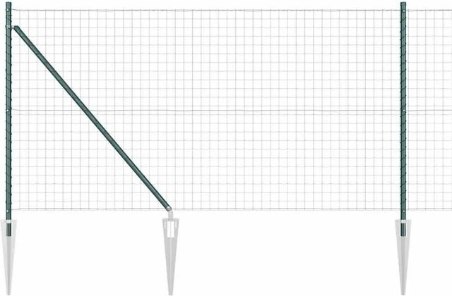 vidaXL Zaun mit Pfosten Grün aus Stahl und PVC, Höhe: 1 m, Länge: 25 m - Bild 1