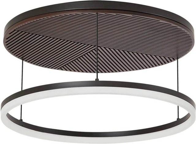 Lucande LED Deckenleuchte Orven in Schwarz aus Metall und Holz, dimmbar, 1-flammig - Bild 1