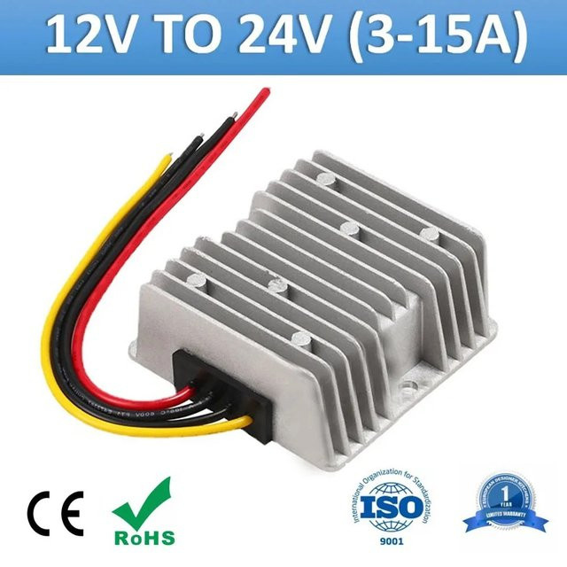 Kangwobei Gleichstrom-Spannungsregler 12V bis 24V DC Aufwärtswandler, Farbe: Silber - Bild 1