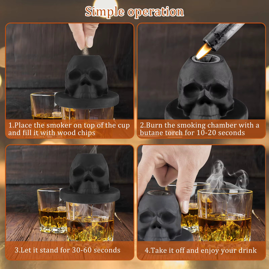 Keramik Cocktail Raucher Kit in Schwarz für Whisky, Wein und Bourbon - Bild 6