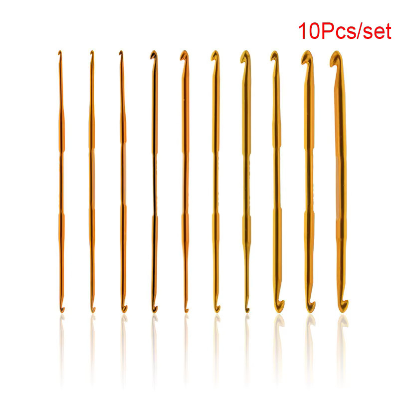 eelhoe 10-teiliges Häkelnadel-Set aus Aluminiumoxid in Gold für deine DIY-Strickarbeiten - Bild 2