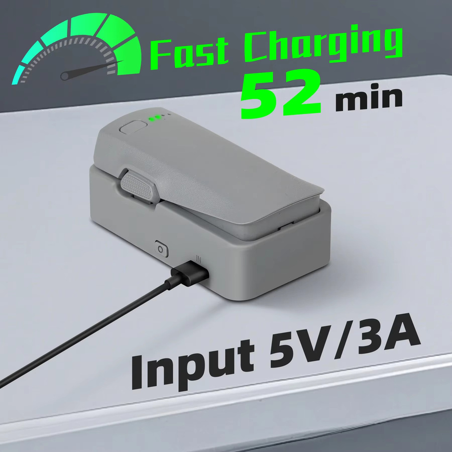 DJI Ladestation für DJI NEO 2 Drohnen-Akku, 18W Powerbank in Grau - Bild 3