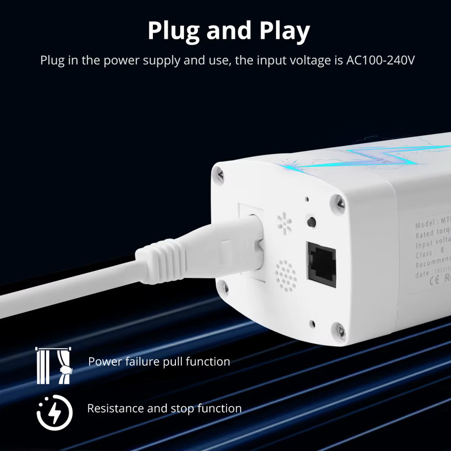 Zemi Smart Curtain Motor mit Matter über Faden Technologie zur Steuerung über Google Home und Samsung SmartThings App für ein automatisches Vorhangsystem - Bild 3