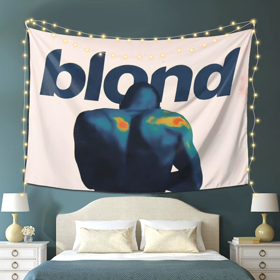 VIKAMA Wanddekoration Blonde Frank Oscar Wandteppich in Weiß, abstraktes Grafikdesign für Wohnzimmer, Schlafzimmer oder Büro, B/H: 58 x 75 cm - Bild 2