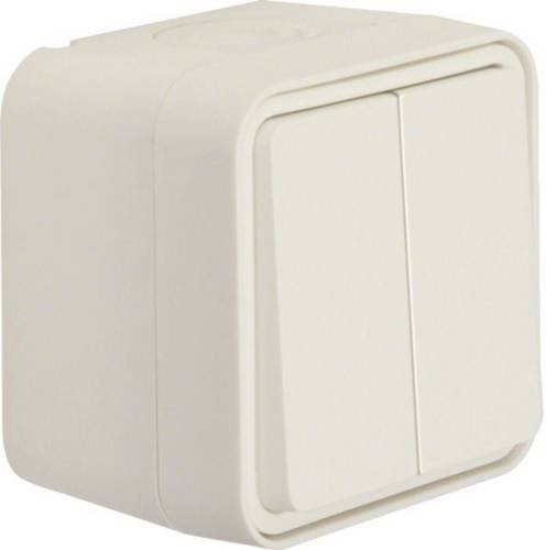 Hager Serientaster Polarweiß WNC044B Aufputz-Drucktaster IP55 - Bild 1