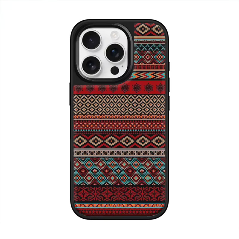 DecoPhone Handyhülle im Bohemian-Stil mit ethnischem Design und Silber-Rand, Sturzsichere TPU Hülle für iPhone XR/11/12/13/14/15/16/17 Pro Max, Multicolour - Bild 3