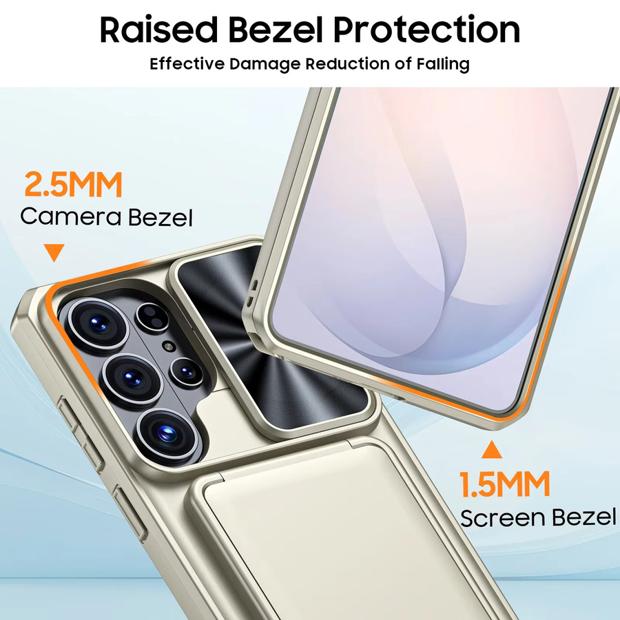 BANGZAO Stoßfeste Handyhülle für Samsung Galaxy S26 Ultra mit Kamerahalter in Titan und Blau - Bild 5