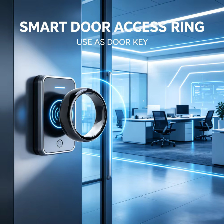 HACHANLUN NFC Smart Ring NTAG216 IC RFID in Schwarz, IP68 Wasserdichter Keramikring für Zugangskontrolle und NFC Payment, Unisex - Bild 4