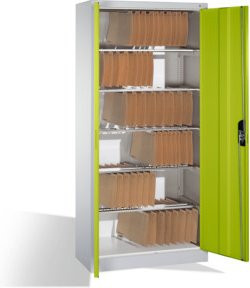 C+P Aktenschrank Acurado mit Drehtüren und 6 Pendelstangen in Viridingrün, H: 195 cm, B: 93 cm, T: 40 cm - Bild 1