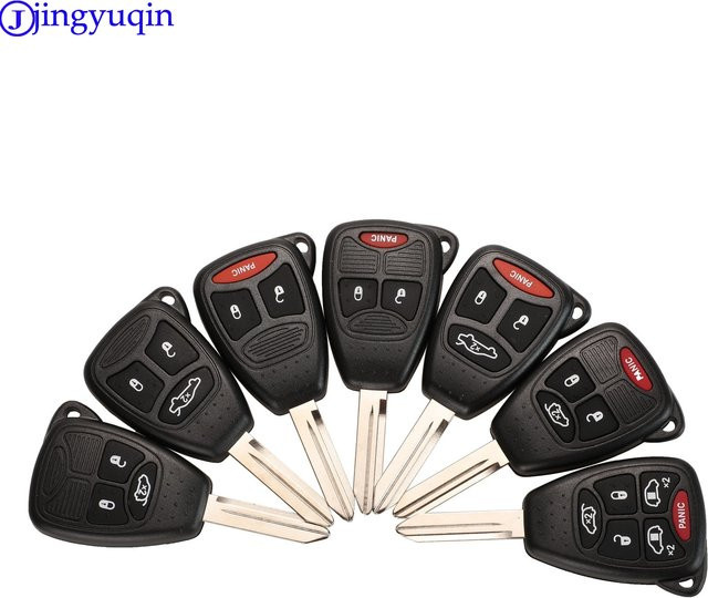Jingyuqin Auto Schlüssel Shell Abdeckung für Chrysler 300 Espe, Dodge Dakota Durango und Jeep Grand Cherokee Commander, Schwarz - Bild 1