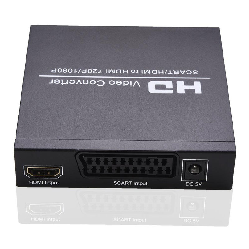 Andoer SCART zu HD Videokonverter in Schwarz mit 720P/1080P-Schalter, PAL/NTSC-Umschaltung und 3,5-mm-Audio-Koaxialausgang - Bild 4