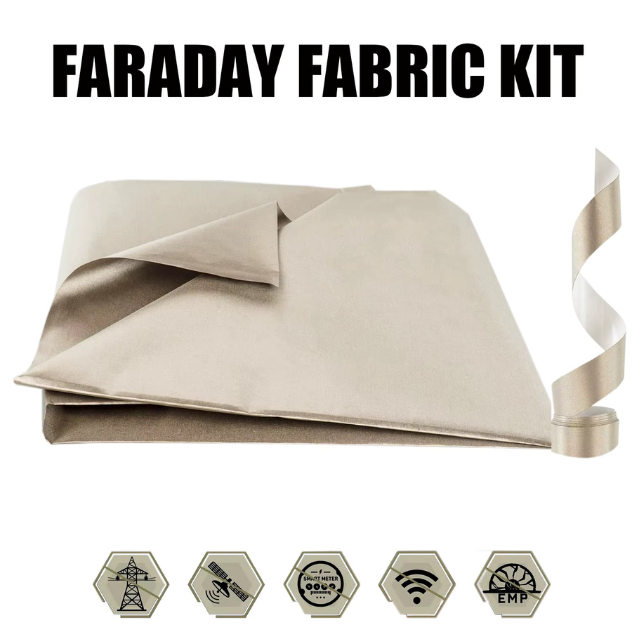 Faraday-Stoff- und Klebeband-Set aus leitfähigem Nickel-Kupfer zur Blockierung von HF-Signalen, WiFi, 5G, Bluetooth, GPS und RFID in Silber - Bild 7