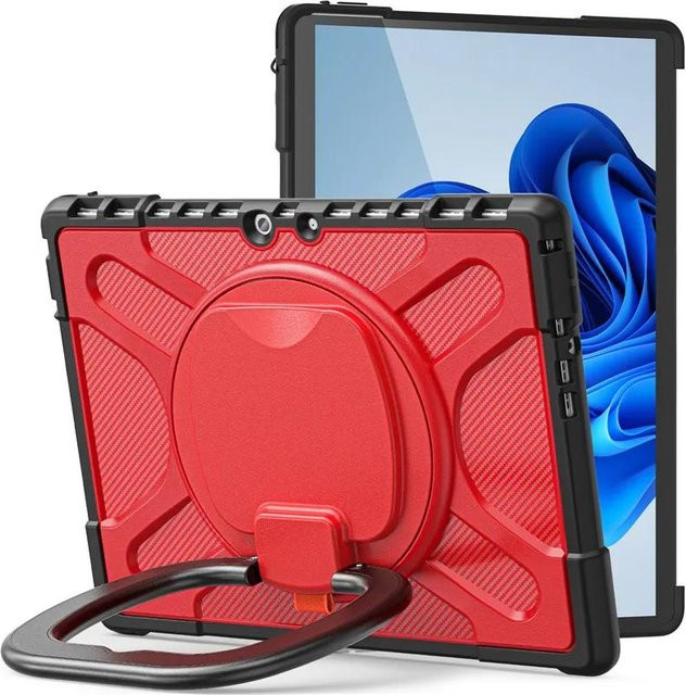 Stoßfeste Schutzhülle mit Tablet-Ständer für Microsoft Surface Go 2 3 und Surface Pro 4 5 6 7 8 9 13 Zoll in Rot - Bild 1