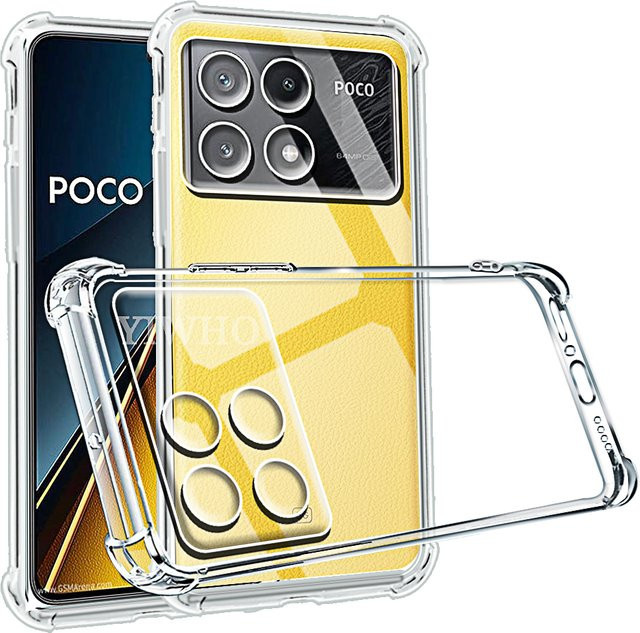 Stoßfeste Silikon Handyhülle für Xiaomi Poco X6 Pro 5G X5 X4 X3 Pro transparent mit NFC-Unterstützung - Bild 1