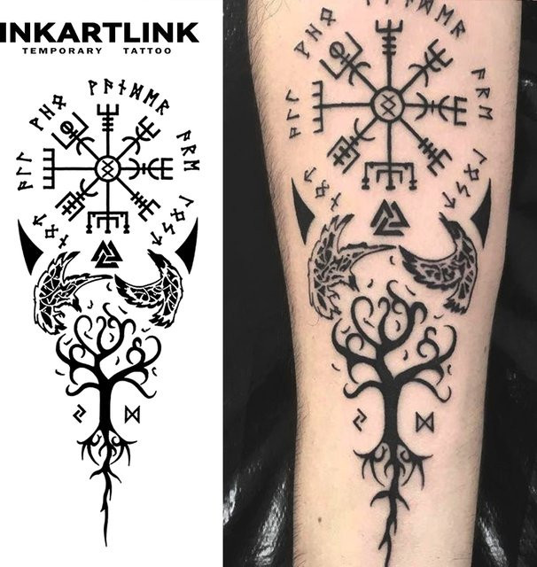 INKARTLINK Temporäres Tattoo Antike Symbole, wasserdicht, bis 15 Tage - Bild 1
