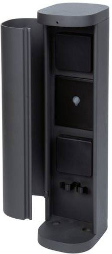 BOLD 10636 Gartensteckdose 2fach Anthrazit mit App-Steuerung, Timer und Schalter, IP44 wetterfest aus Aluminium - Bild 1