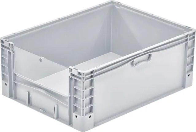 PROREGAL Euro-Norm Großbehälter Insight Cover Transportbox, Grau und Transparent, H x B x T: 32 x 60 x 80 cm, 133 Liter - Bild 1