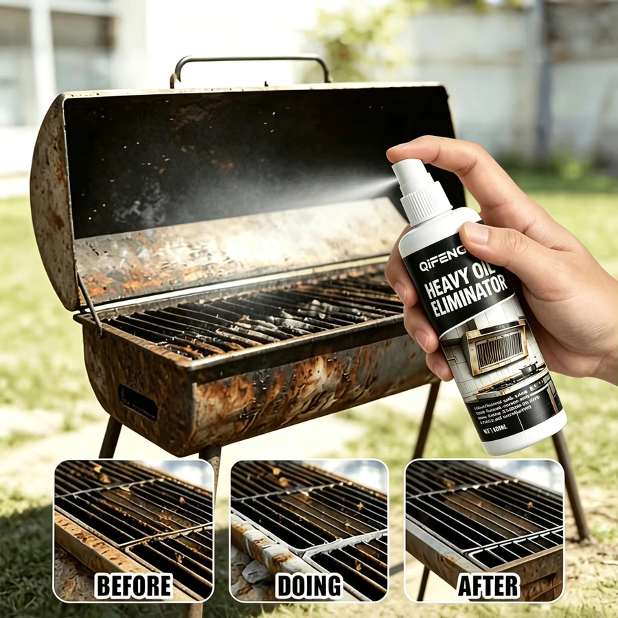 QIFENGHE Grillreiniger-Spray in Weiß zur Entfernung von schwerem Fett für Backöfen, Dunstabzugshauben und Grillroste - Bild 2