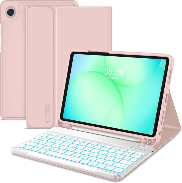Tech-Protect Schutzhülle mit Bluetooth-Tastatur für Samsung Galaxy Tab A11+ / Tab A9+ inklusive SC PEN in Rosa - Bild 1