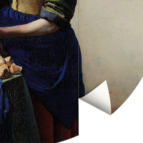 K&L Wall Art Runde Vliestapete Vermeer Kunst Milchkrug Gemälde mehrfarbig matt B/H: 284 x 62 cm - Bild 3