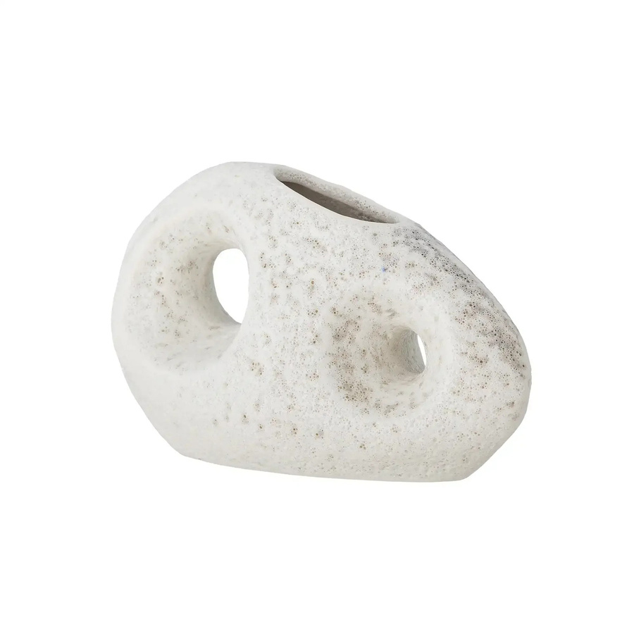 Bloomingville Keramikvase Caia in Weiß mit organisch geformten Rundungen, Höhe: 11,0 cm, Breite: 9,5 cm, Tiefe: 6,0 cm - Bild 1
