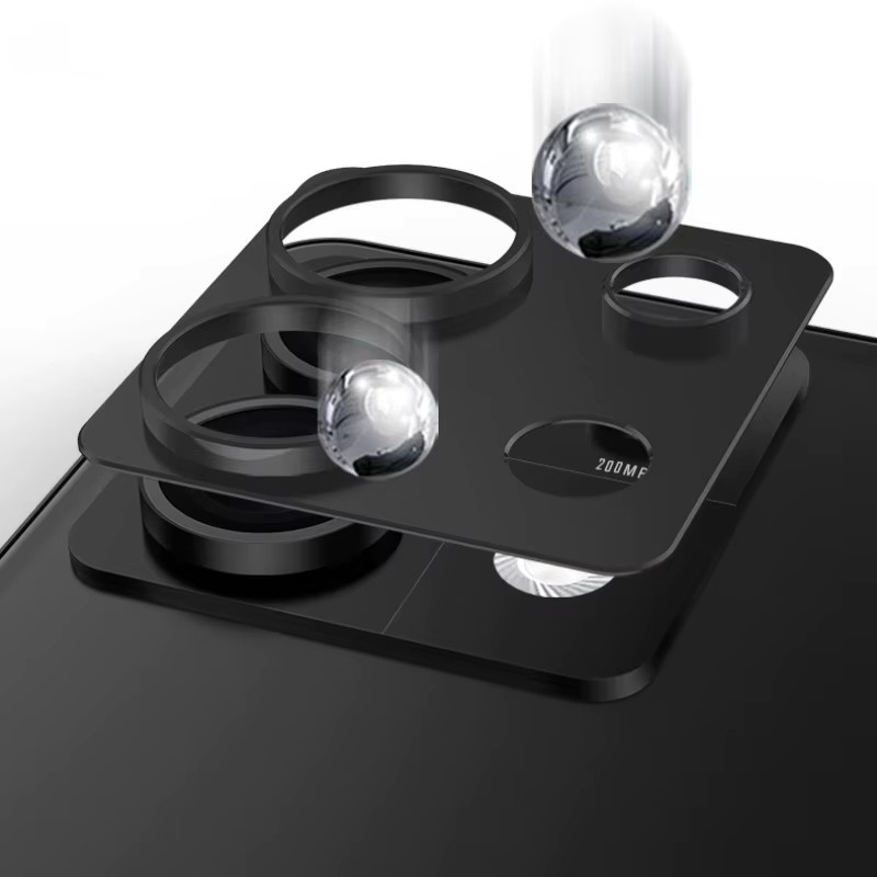 Aluminium Metall Kamera Objektiv Schutz für Xiaomi Redmi Note 13 Pro 5G und Note 13 Pro Plus 5G in Schwarz - Bild 3