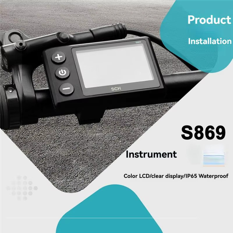 ABHY-S869 Elektrisches Fahrrad LCD Display für Mountainbike und E-Roller, Wasserdicht, 5-Pin Anschluss, Schwarz - Bild 5
