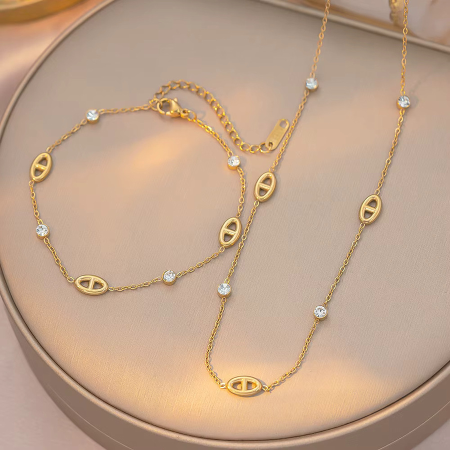 Schmuck-Set Damen, Titan, Weiß, Diamant, Zirkonia - Bild 1