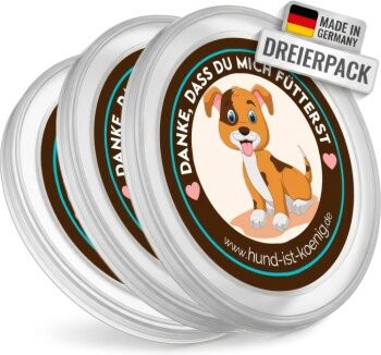 HUND IST KÖNIG Dosendeckel in Beige für Tierfutter-Dosen mit 800g, BPA-frei - Bild 1