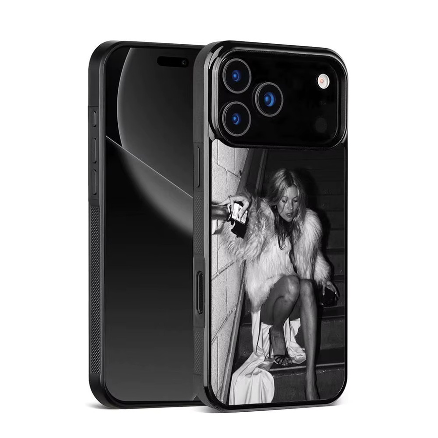 Kate M-Moss Trendige Handyhülle für iPhone 11 bis 17 Pro Max Plus Mini in Schwarz mit Frosted Soft Shell Design - Bild 6