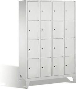 C+P Fächerschrank Classic Garderobe mit 16 Fächern, Farbe Lichtgrau, H x B x T: 185 x 119 x 50 cm - Bild 1