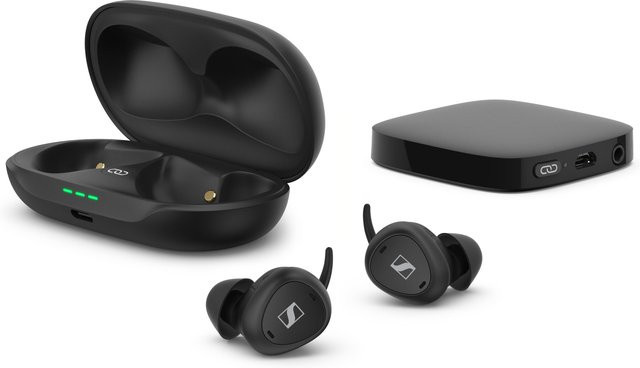 Sennheiser TV Clear Set True Wireless Bluetooth Kopfhörer und TV Connector in Schwarz - Bild 1