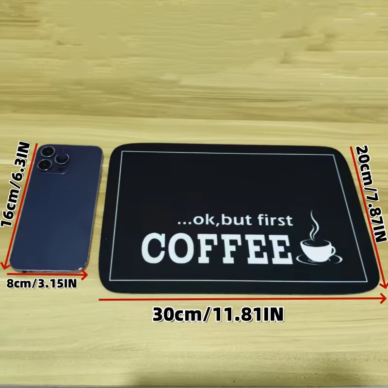 VIKAMA Abtropfmatte für Kaffeemaschinen und Bartheken aus Silikon, Schwarz, B/T: 30,0 x 20,0 cm - Bild 4