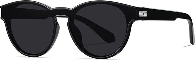 Techsuit TR7545 Sonnenbrille, Unisex, Rund, Vollrand, Schwarz Grau - Bild 1